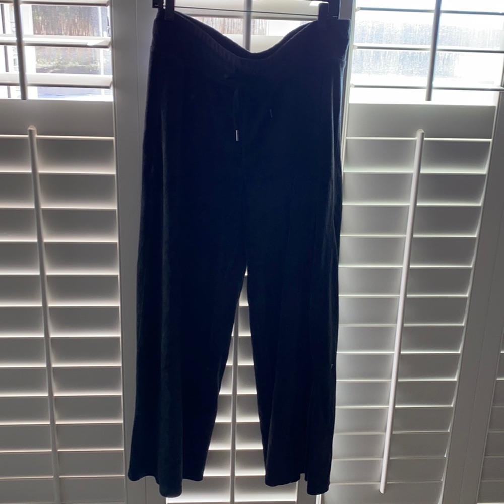 Lululemon black velour wide leg pants